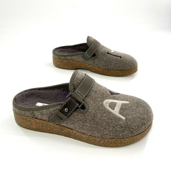 Earth Dream Renmen Slip On Mules Clogs Gray Fabric‎ 8 - Picture 1 of 6
